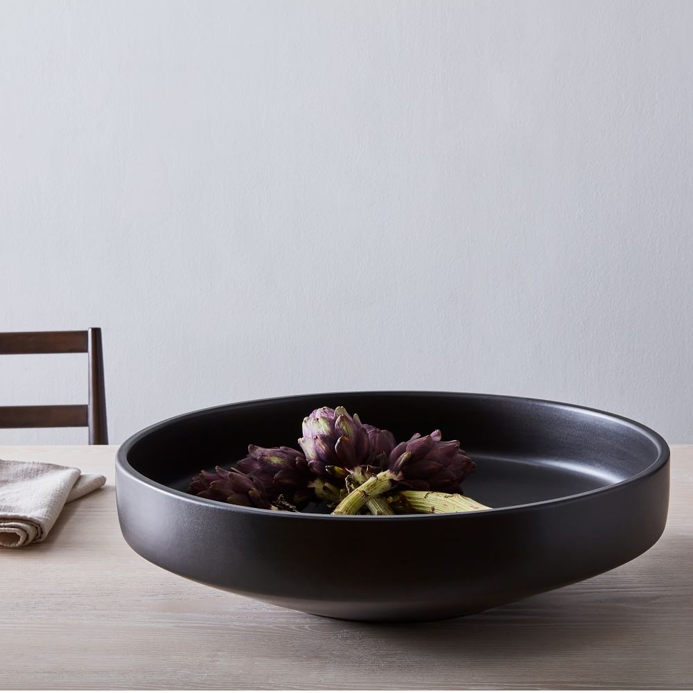 Pure Black Ceramic Vases - Modern Earthenware Decor | West Elm UK